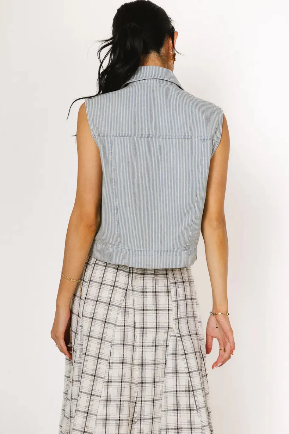 Bohme Daphne Striped Denim Vest