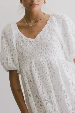 Bohme Devon Eyelet Lace Maxi Dress in