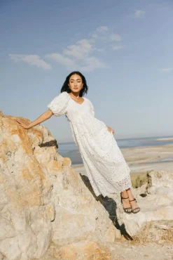 Bohme Devon Eyelet Lace Maxi Dress in