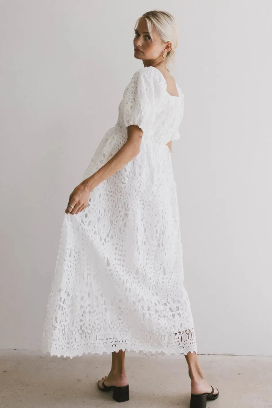 Bohme Devon Eyelet Lace Maxi Dress in