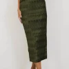 Bohme Dream Textured Skirt in Dark Moss