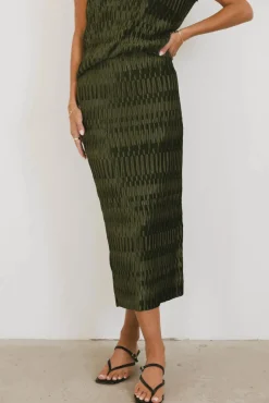 Bohme Dream Textured Skirt in Dark Moss