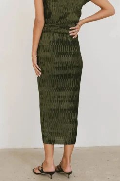 Bohme Dream Textured Skirt in Dark Moss