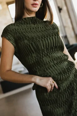 Bohme Dream Textured Top in Dark Moss