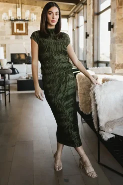 Bohme Dream Textured Top in Dark Moss
