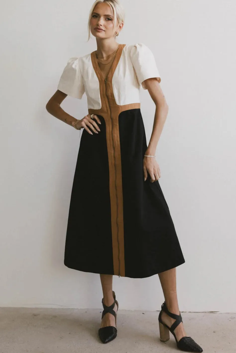 Bohme Edith Colorblock Zip Up Dress