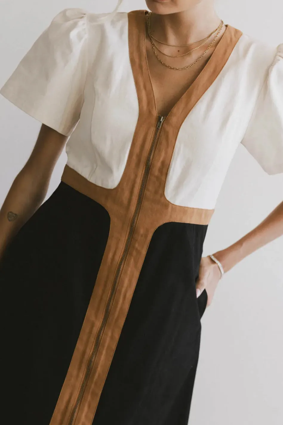 Bohme Edith Colorblock Zip Up Dress