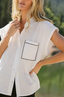 Bohme Elle Embroidered Button Up