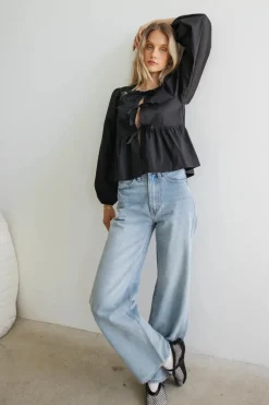 Bohme Emiliano Wide Leg Jeans in Light Wash