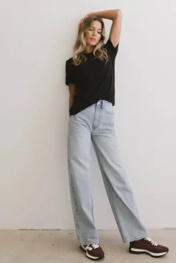 Bohme Emiliano Wide Leg Jeans in Light Wash
