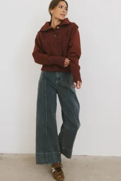 Bohme Emmaline Wide Leg Jeans in Dark Wash
