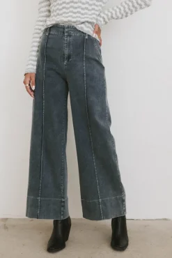 Bohme Emmaline Wide Leg Jeans in Dark Wash