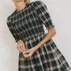 Bohme Emmett Plaid Smocked Mini Dress