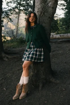 Bohme Emmett Plaid Smocked Mini Dress