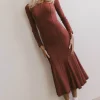 Bohme Fiona Ribbed Godet Dress in
