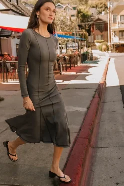Bohme Fiona Ribbed Godet Dress in