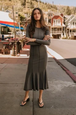 Bohme Fiona Ribbed Godet Dress in