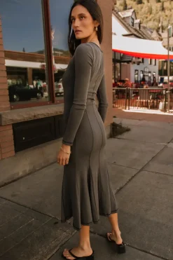 Bohme Fiona Ribbed Godet Dress in