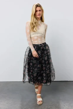 Bohme Floral Organza Skirt