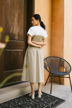 Bohme Florence Smocked Midi Dress in
