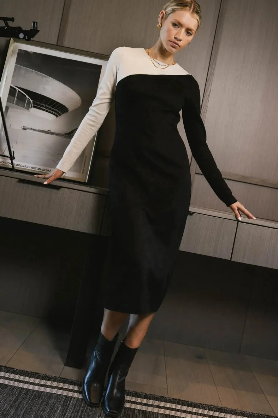 Bohme Fér Böhme Two-Tone Suede Dress