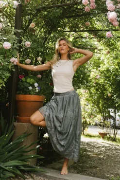 Bohme Grace Floral Tulle Skirt in
