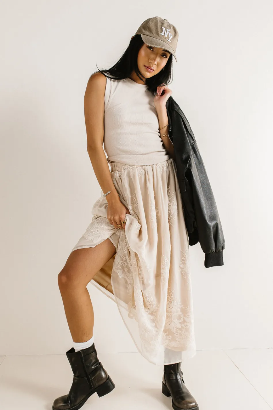 Bohme Grace Floral Tulle Skirt in