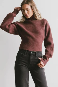 Bohme Gracelyn Turtleneck Sweater in Redbrown