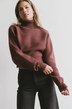 Bohme Gracelyn Turtleneck Sweater in Redbrown