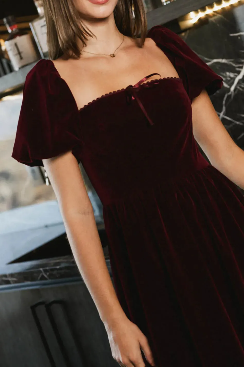 Bohme Halia Velvet Midi Dress