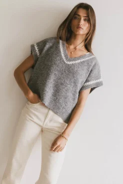 Bohme Hazel Embroidered Sweater Top in