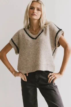 Bohme Hazel Embroidered Sweater Top in