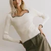 Bohme Hazel Ribbed Sweater in Cream