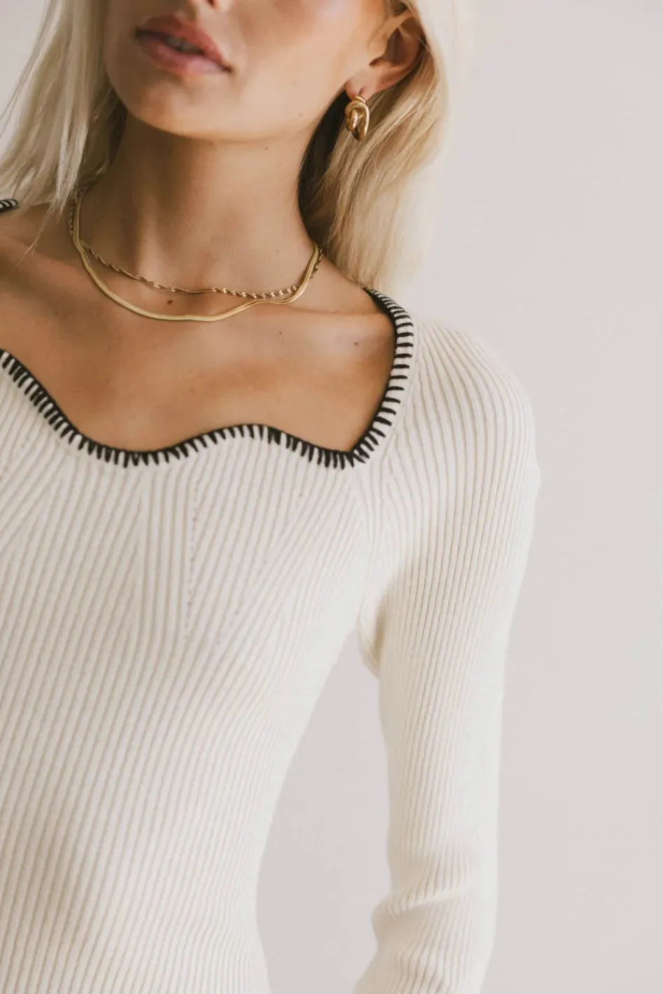Bohme Hazel Ribbed Sweater in Cream