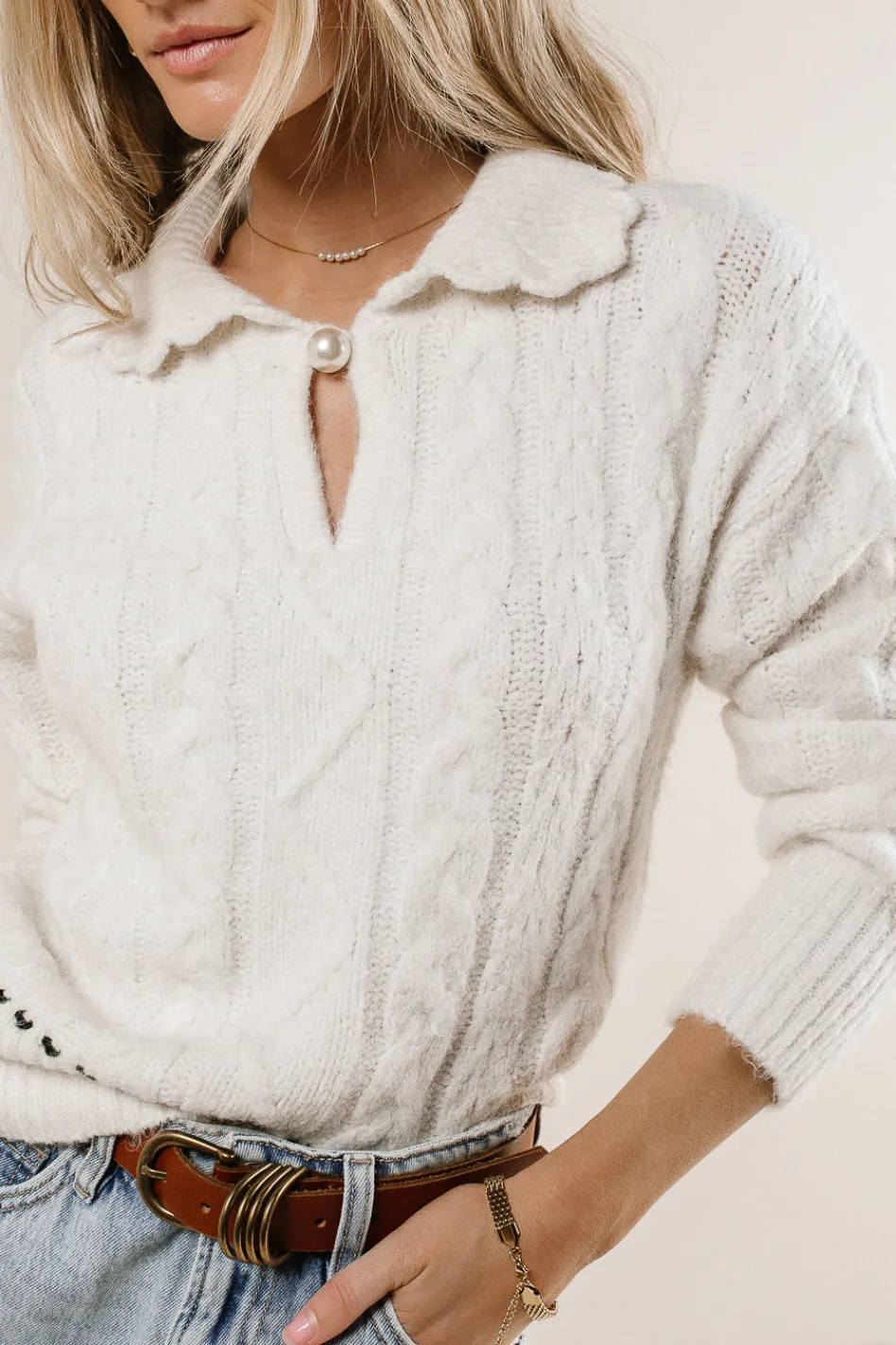 Bohme Ivy Cable Knit Sweater