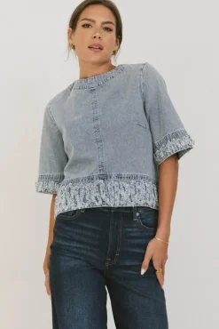 Bohme Jana Light Wash Denim Top
