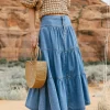 Bohme Joannie Tiered Denim Skirt