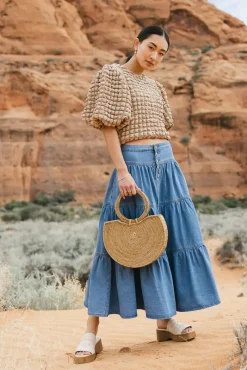 Bohme Joannie Tiered Denim Skirt