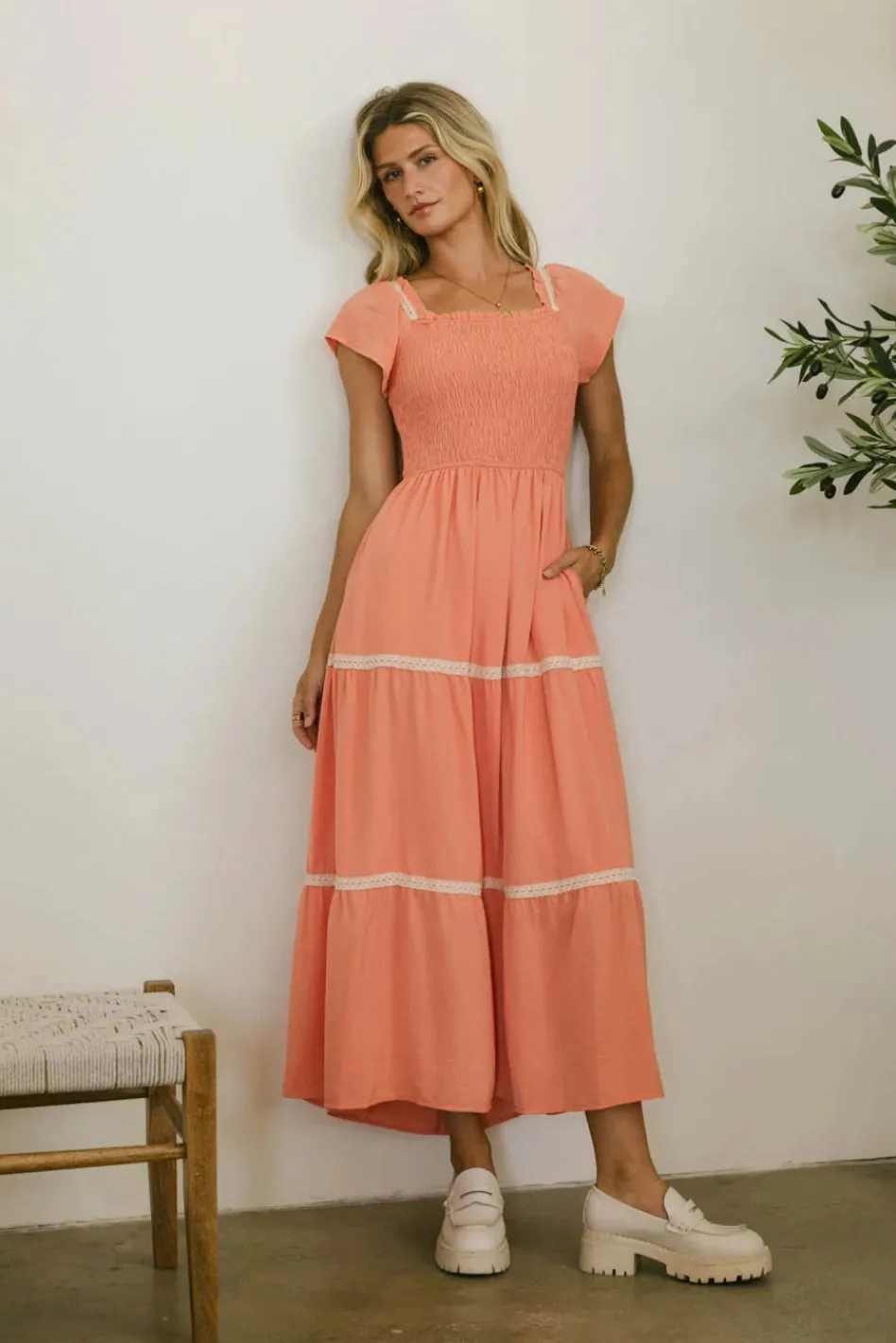 Bohme Joy Lace Trim Maxi Dress - FINAL SALE