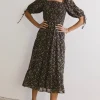 Bohme Juna Floral Midi Dress