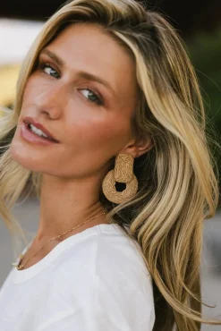 Bohme Juno Braided Straw Earrings in