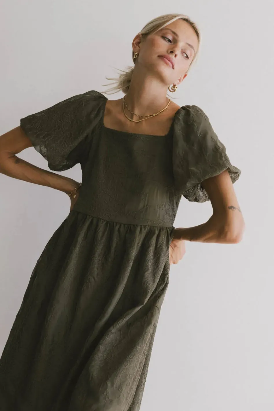Bohme Karrie Embroidered Midi Dress in