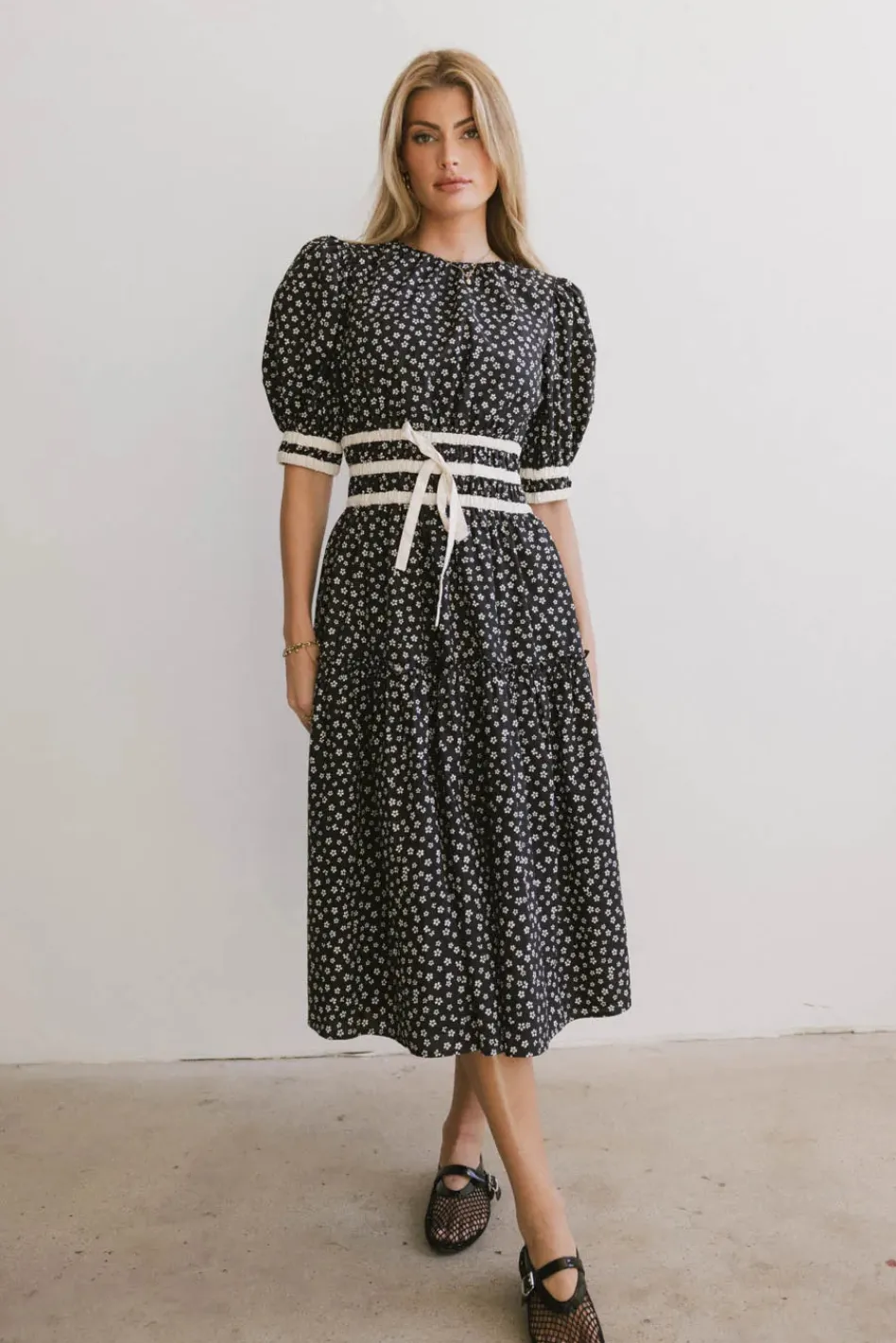 Bohme Kendra Ditsy Floral Midi Dress in