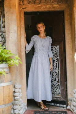Bohme Kenny Stripe Smocked Maxi Dress