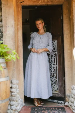 Bohme Kenny Stripe Smocked Maxi Dress