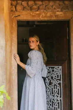 Bohme Kenny Stripe Smocked Maxi Dress