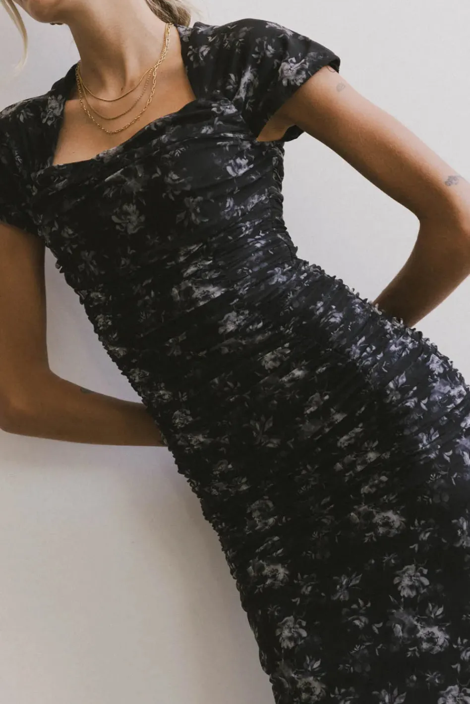Bohme Kensie Ruched Midi Dress