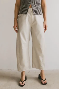 Bohme Langston Vegan Leather Barrel Jeans in