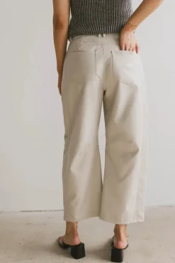 Bohme Langston Vegan Leather Barrel Jeans in