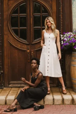 Bohme Leda Button Midi Dress